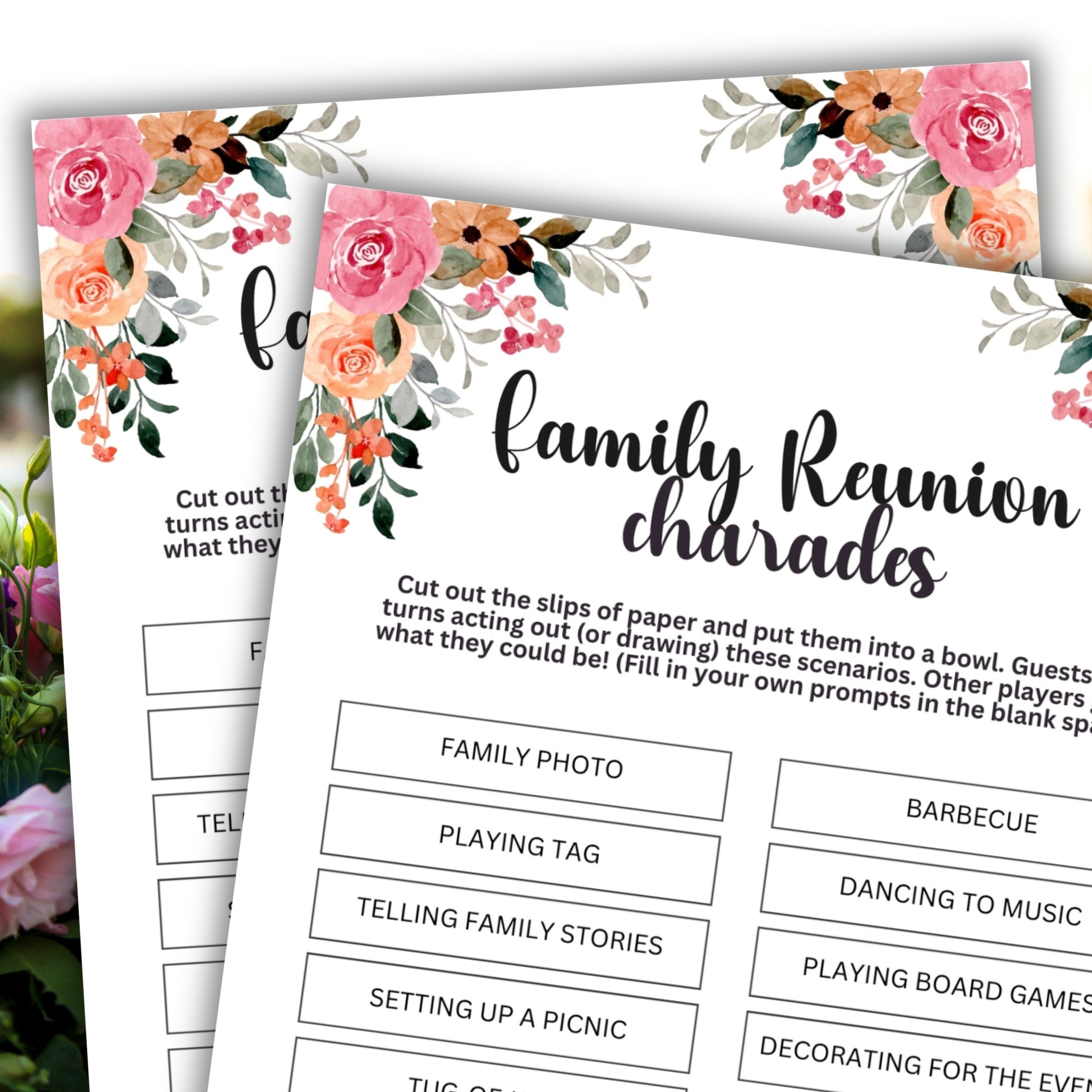 family reunion charades printable games
