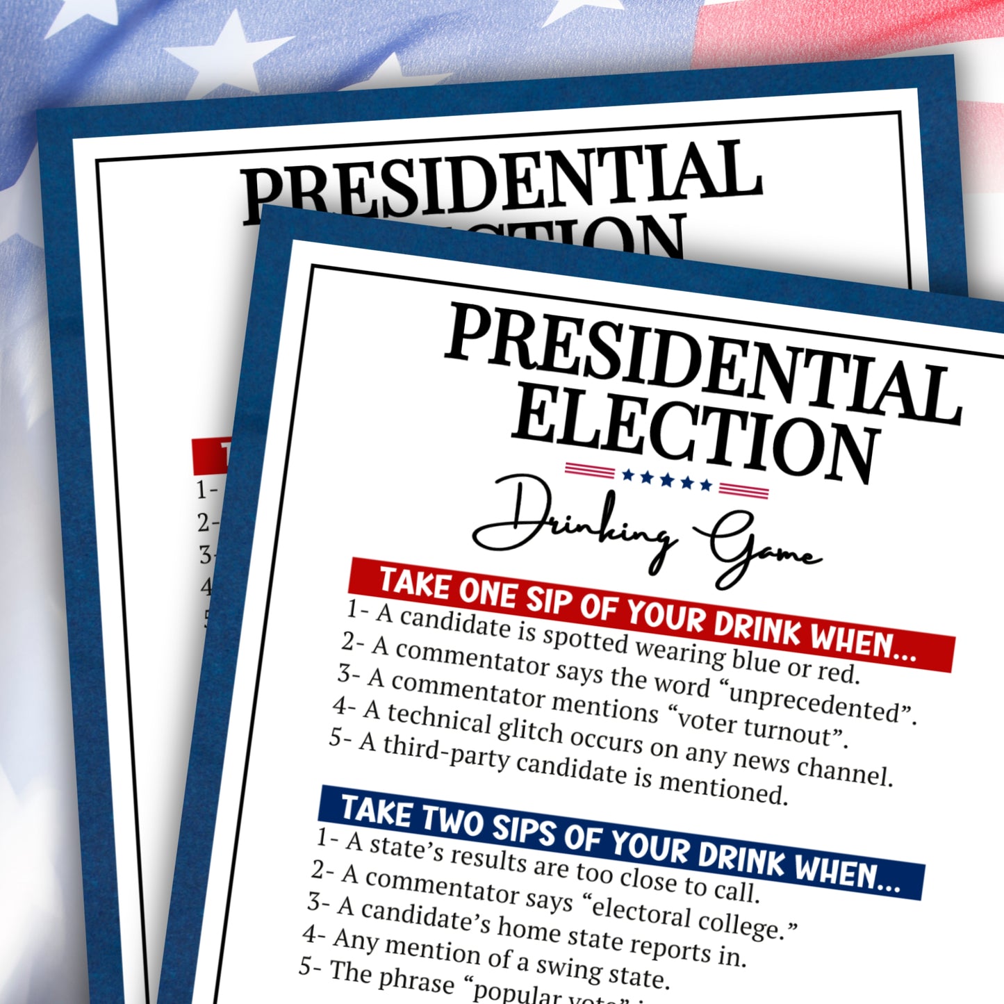 Election Watch Party Drinking Game