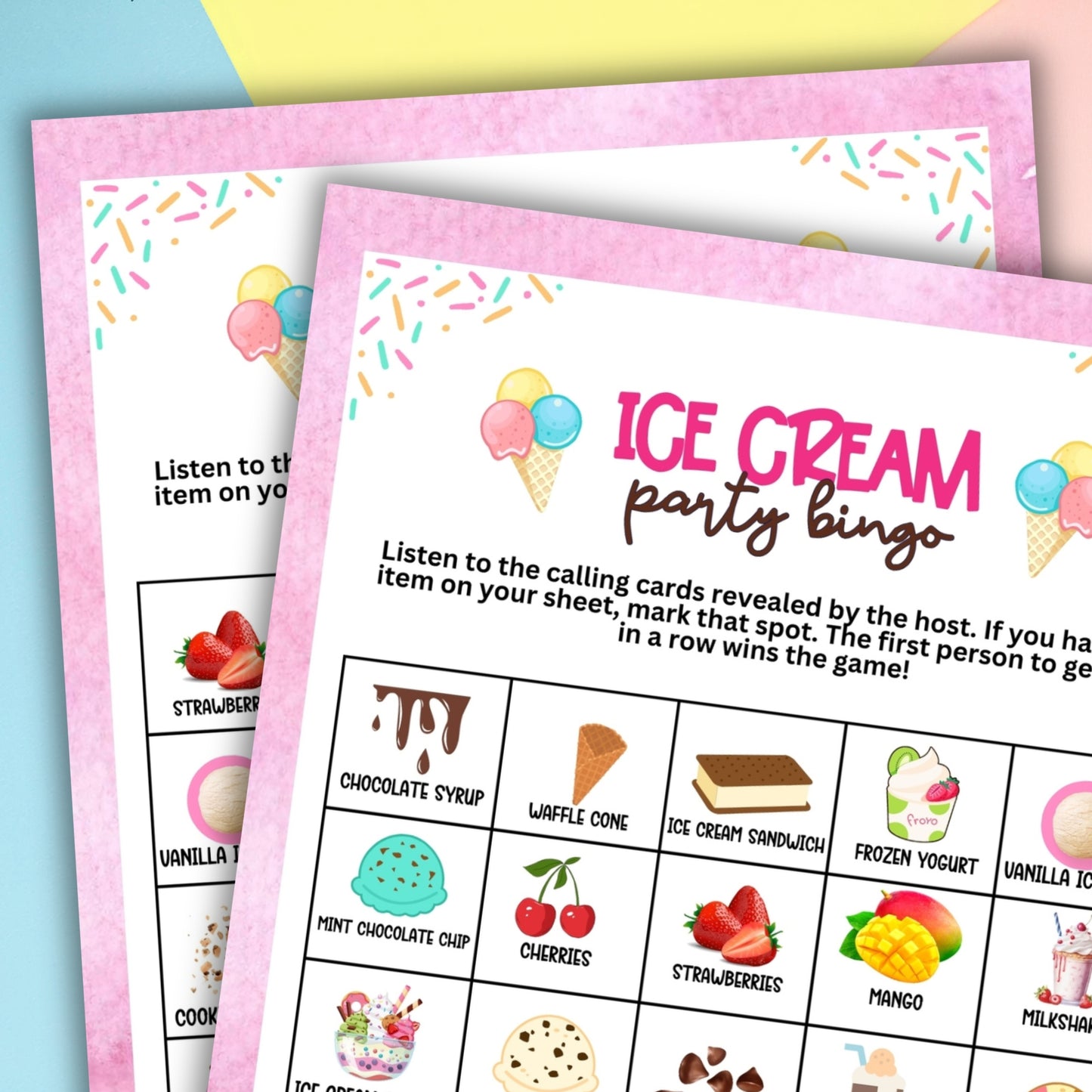 national ice cream month ice cream bingo