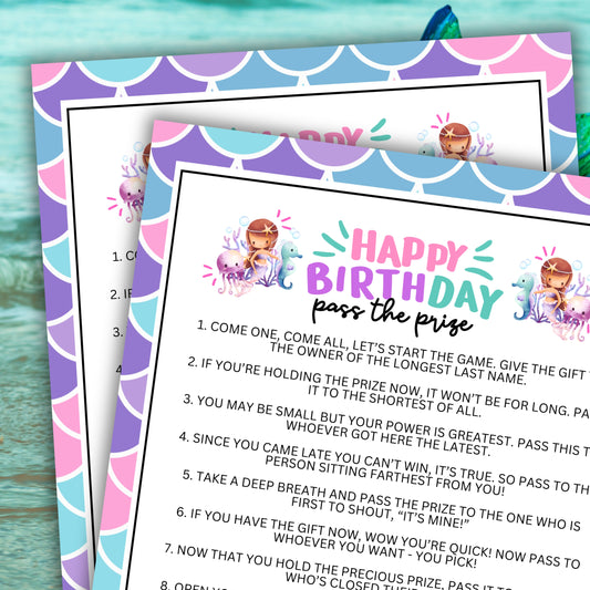 Are you throwing a mermaid-themed party for your special little girl? If so, you're going to need entertainment that everybody can enjoy!  Whether you've got kids, teens, tweens, adults and even seniors in your group, this fun little game is sure to be a huge hit!