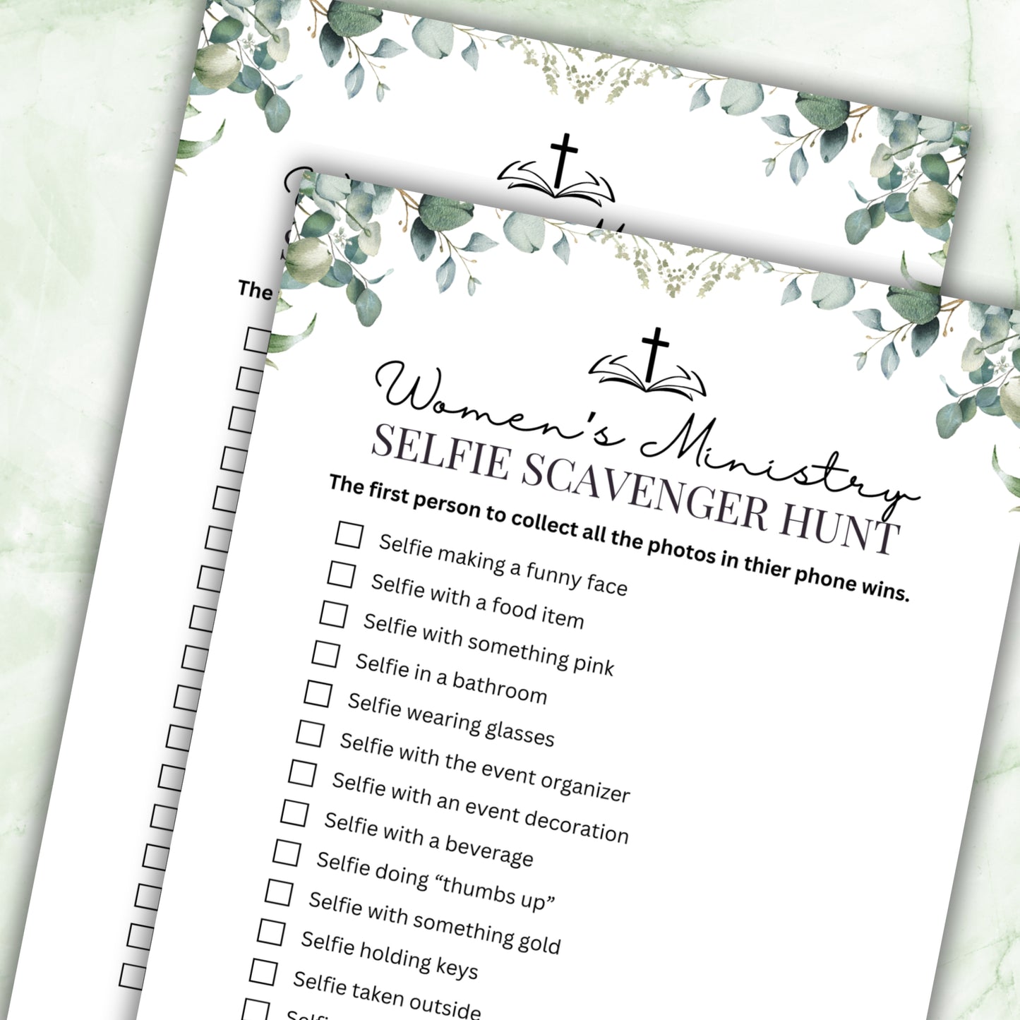 Green Floral Women's Ministry Scavenger Hunt
