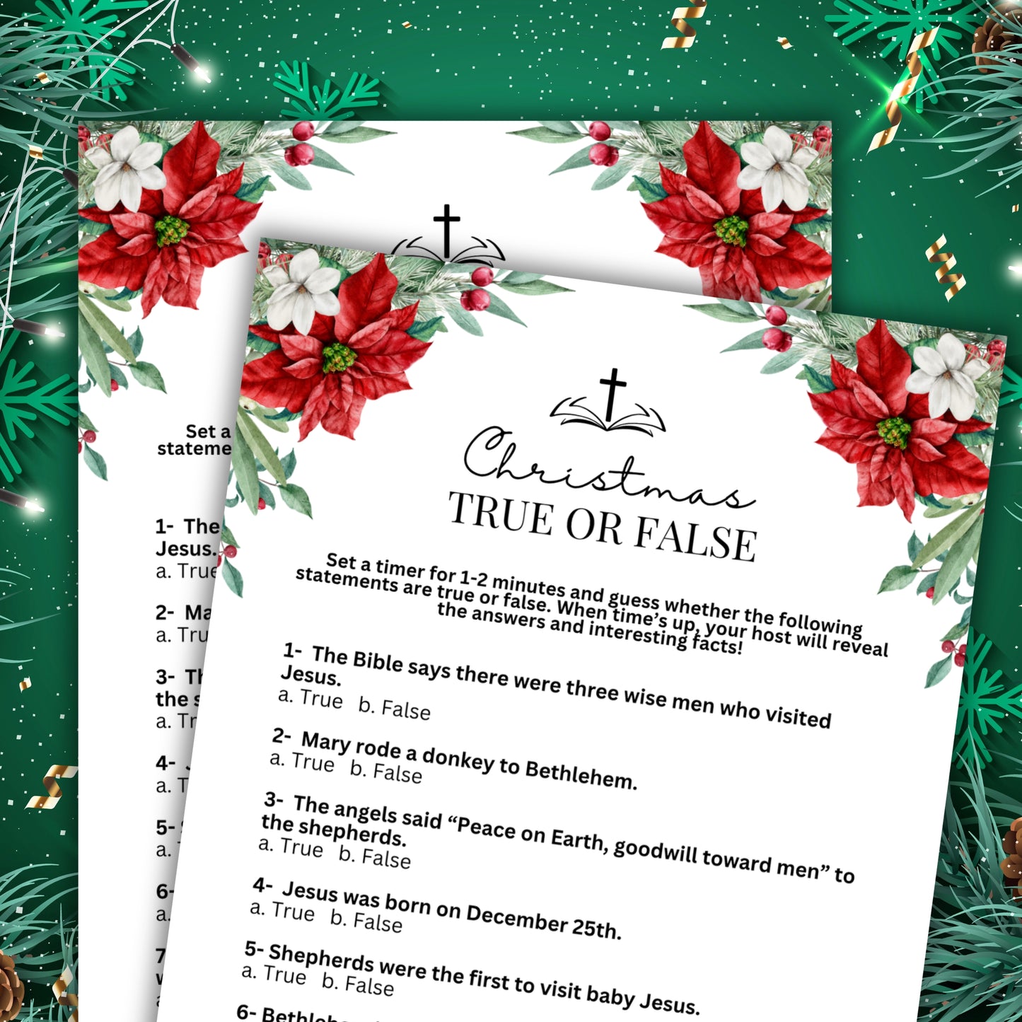 Women's Ministry Christmas Bible True or False Trivia with Answers