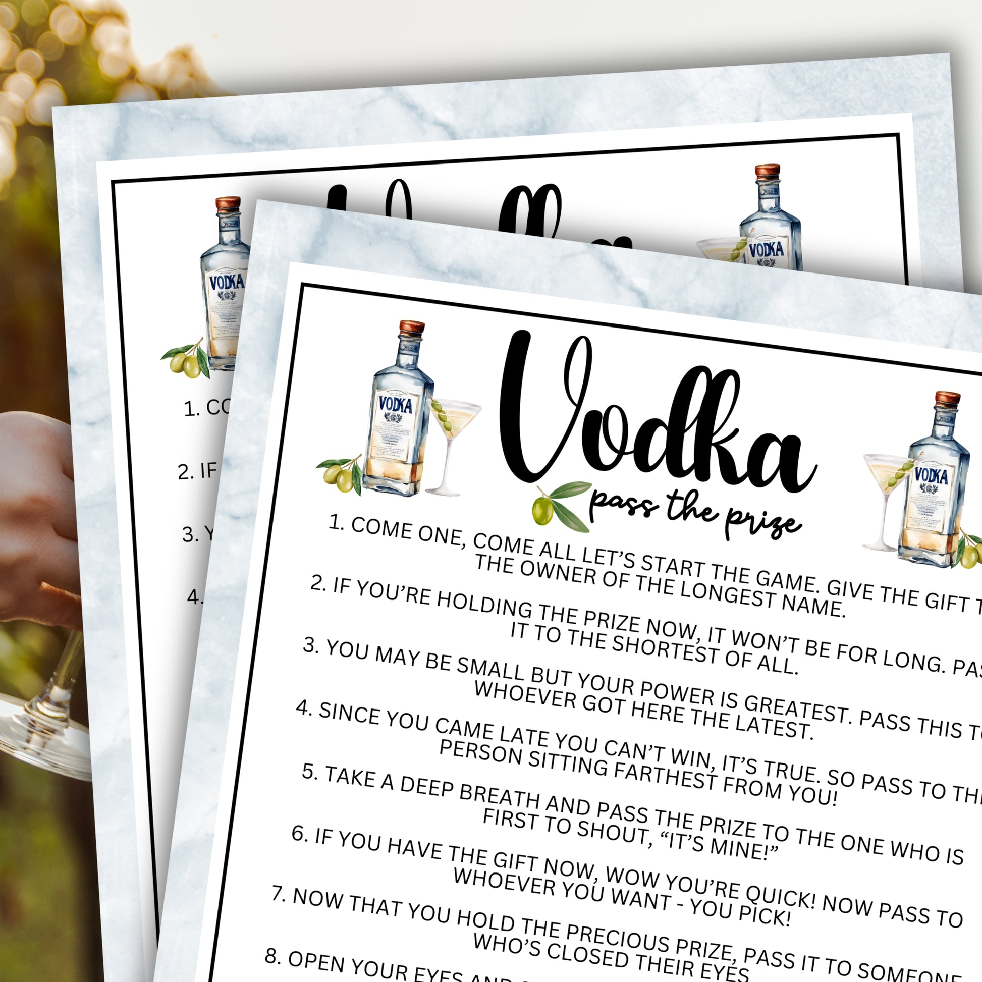 Are you seeking a fun and engaging activity to enjoy with friends at your upcoming alcohol-inspired event, dinner party, bachelor or bachelorette party or even just a pub crawl night on the town?   If you need a fun last-minute idea to add to your celebrations, this fun Vodka-Themed Pass The Prize game from Party Prints Press is just what you need!   This game is a simple poem that you can read aloud to participants or print out a copy for each to read along!