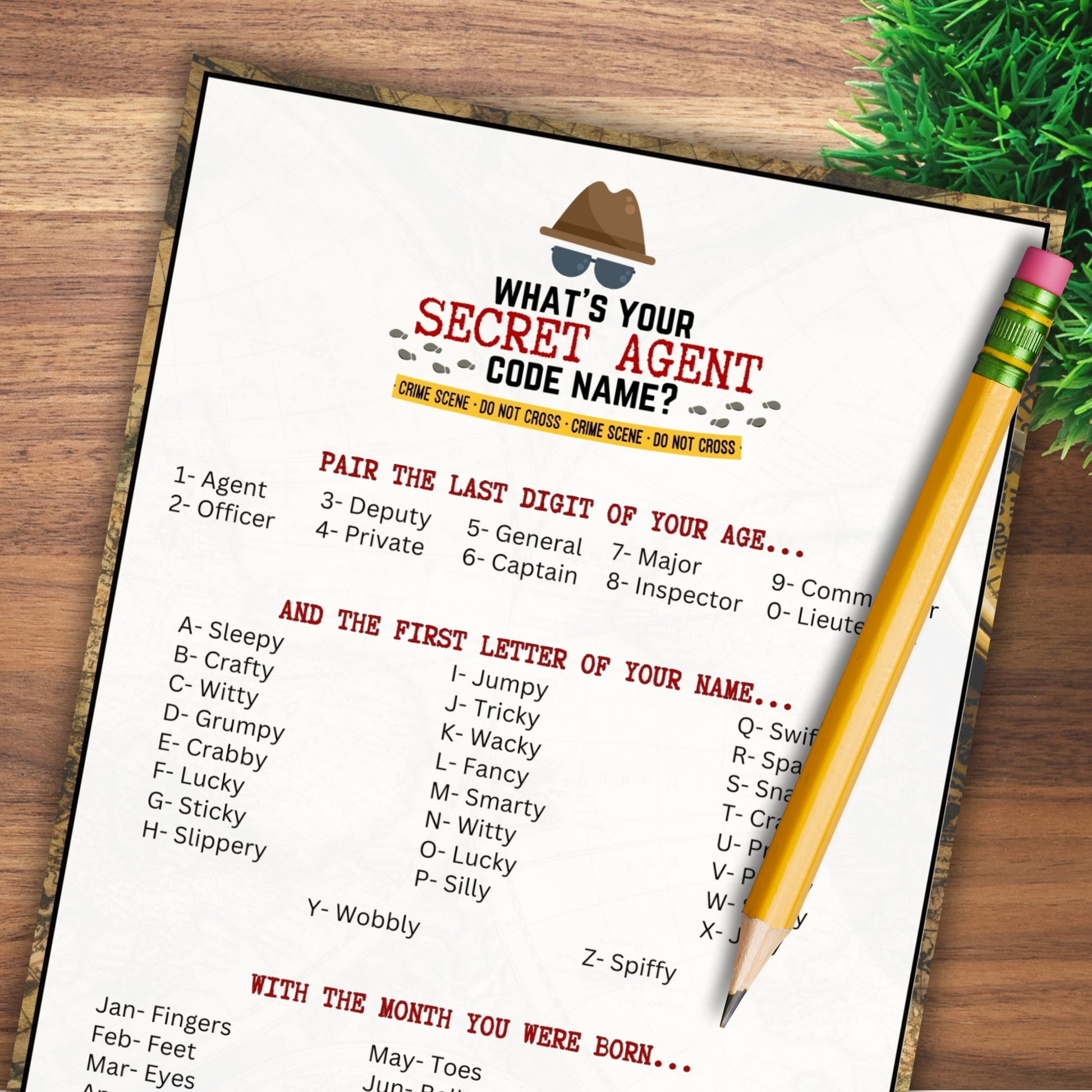 Secret Agent Party Activities For Cold Case Spy Detective Theme Birthday Event My Code Name Generator With Printable Name Tag Card And Sign