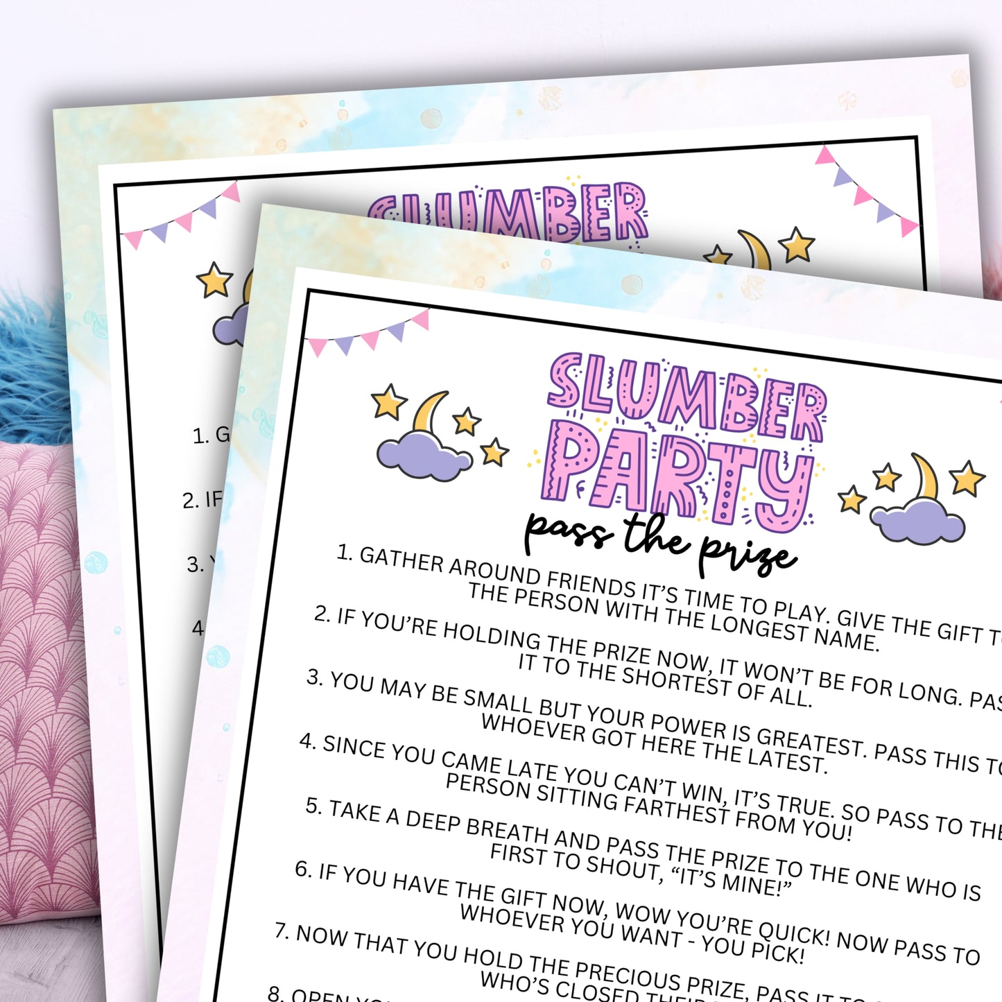 Planning a glitz and glam pajama party for your tween girls' night sleepover? You'll want to have entertainment that everyone will love! The game is a simple poem that you can read aloud to participants or print out a copy for each to read along! You'll need a small gift to give the winner of this game. A simple gift card is always a great idea for older kids/teens or adults, while for smaller kids, a little chocolate or toy works great! How it