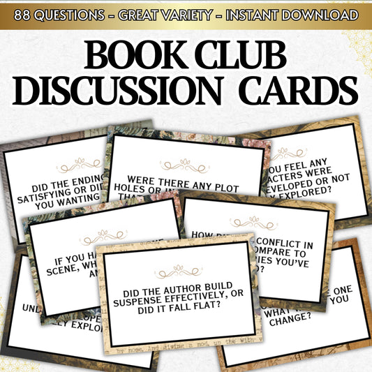 Book Club Discussion Cards (88 Cards)