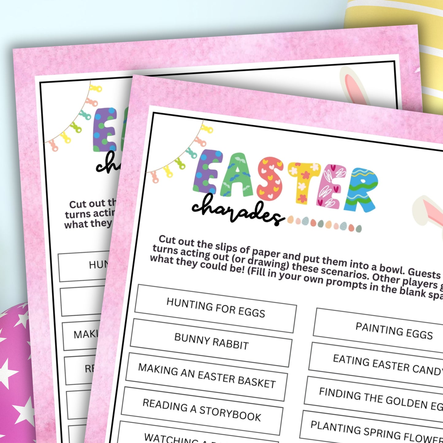 Are you searching for a delightful activity to bring some Easter fun to your gathering? No need to look any further than this Easter Charades game from Party Prints Press!