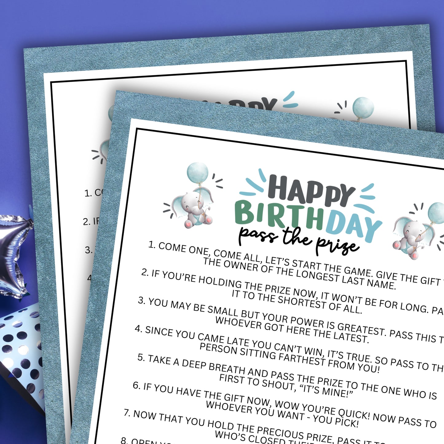 Looking for an exciting and engaging activity to keep the everyone entertained and engaged at your special boy's birthday celebration? Whether you've got kids, teens, adults, and even seniors in your gathering or group, this fun Pass The Prize game from Party Prints Press is just what you need!