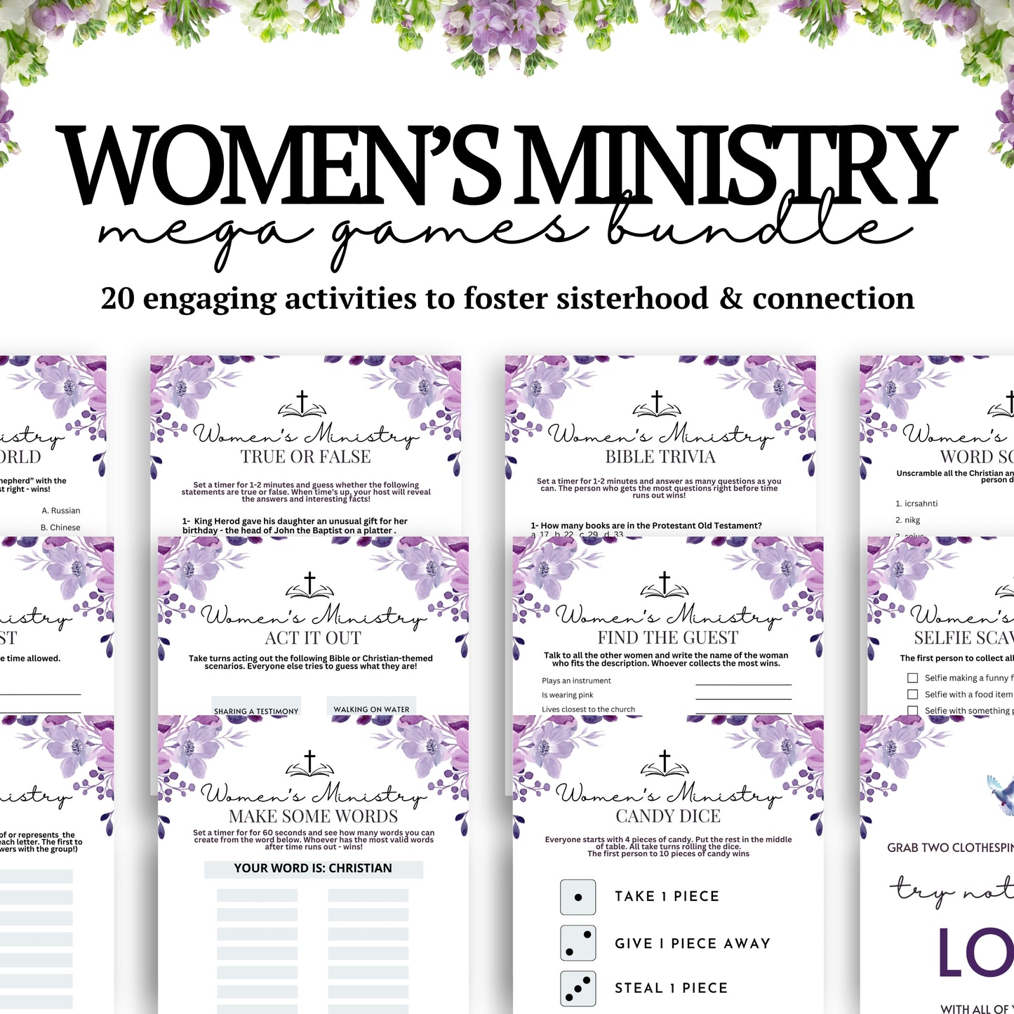 Purple Floral Women's Ministry MEGA Bundle