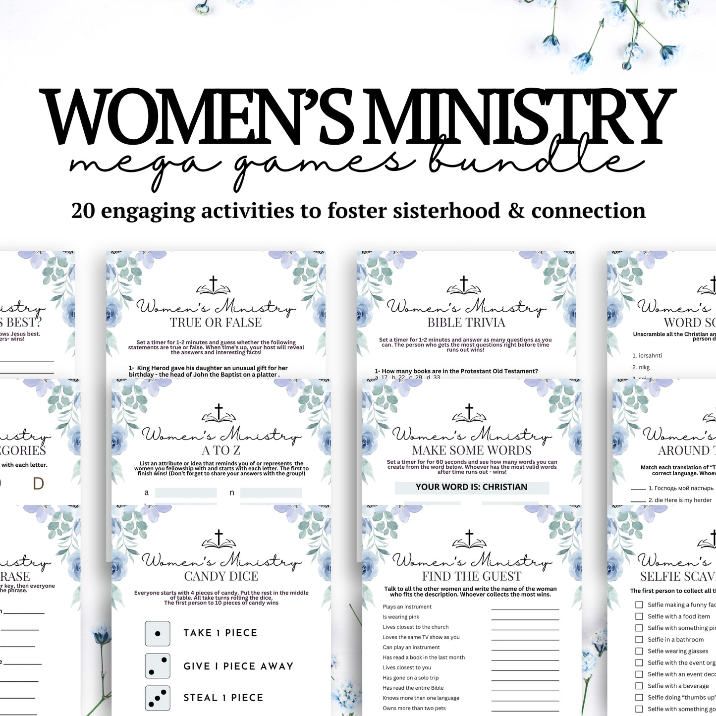 Blue Floral Women's Ministry MEGA Bundle