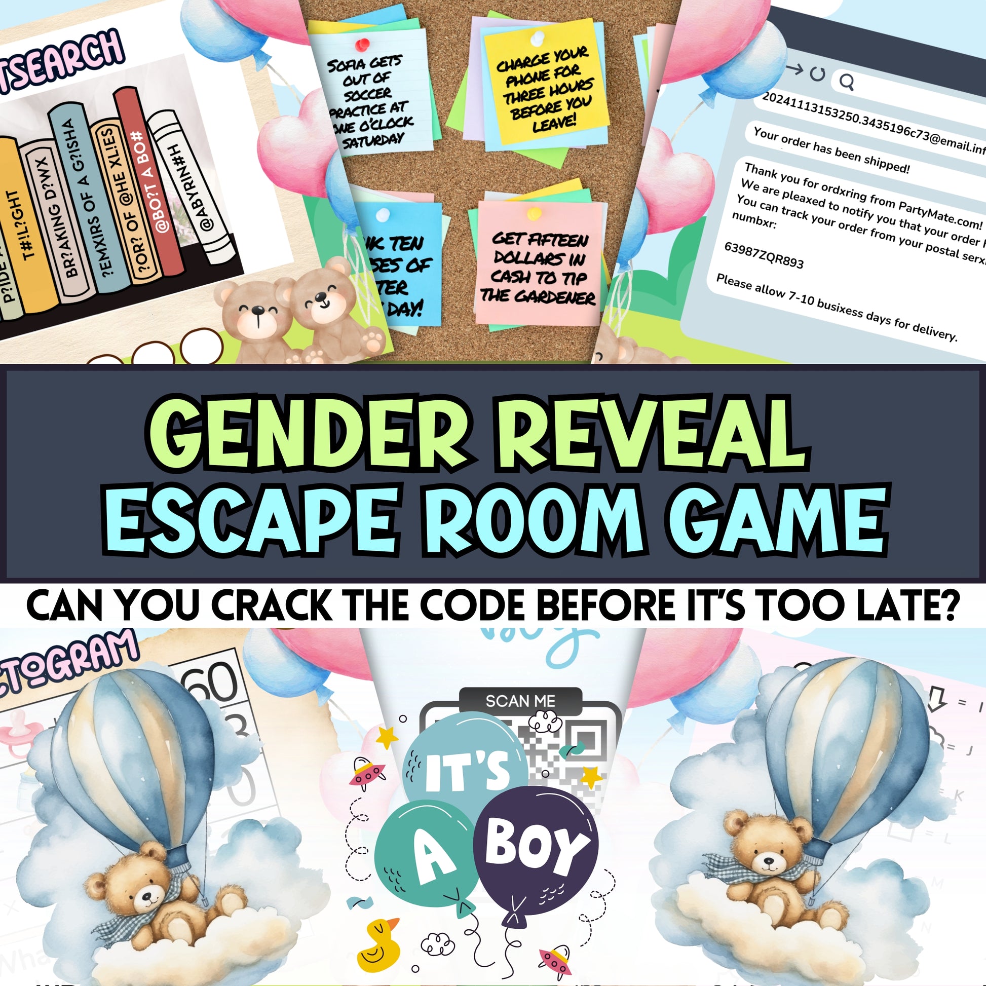 Gender Reveal Escape Room Game - It's A BOY!