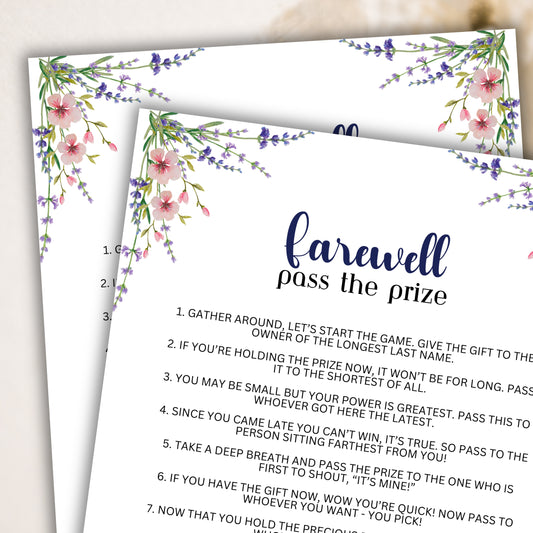 Are you sending a family member, friend, or other loved one off with sweet goodbyes and seeking a simple, cute, and fun activity for everybody to enjoy?  Whether you've got kids, teens, adults, and even seniors in your gathering or group, this fun Pass The Prize game from Party Prints Press is just what you need!  This game is a simple poem that you can read aloud to participants or print out a copy for each to read along! 
