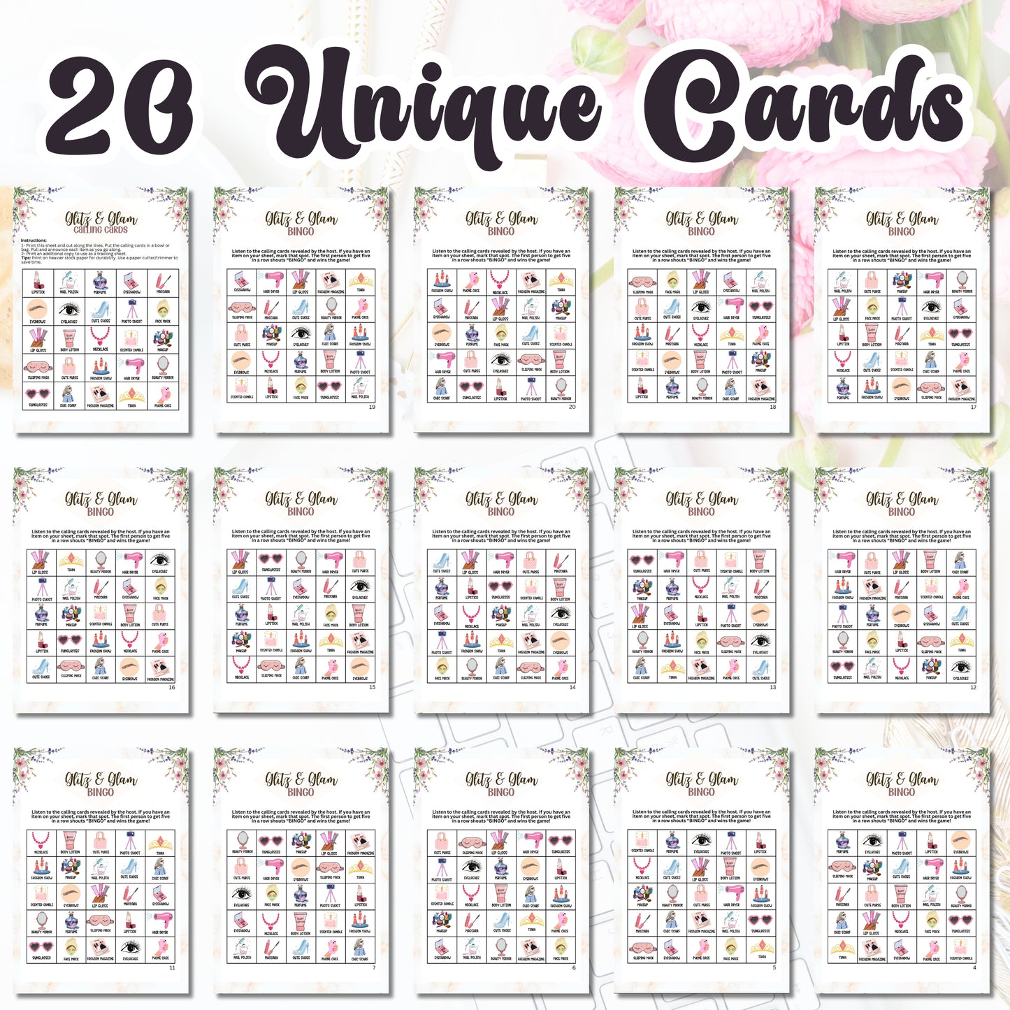 Glitz & Glam Party BINGO