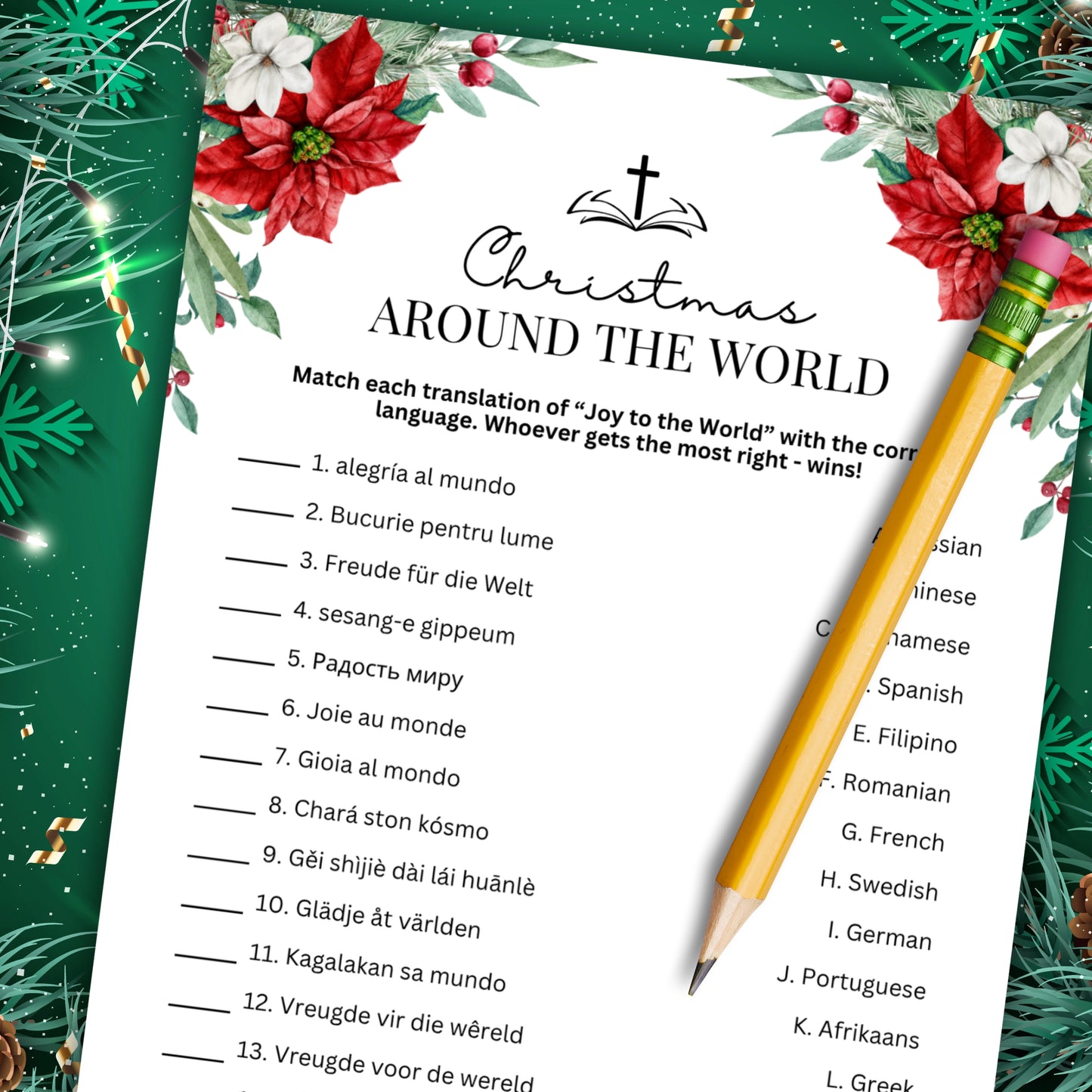Women's Ministry Christmas Game - Around the World
