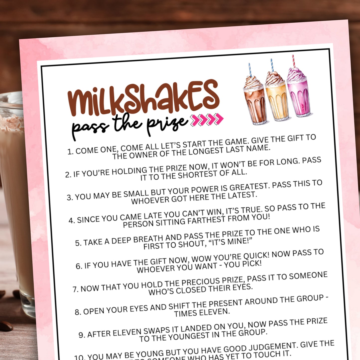 Milkshake Pass the Prize