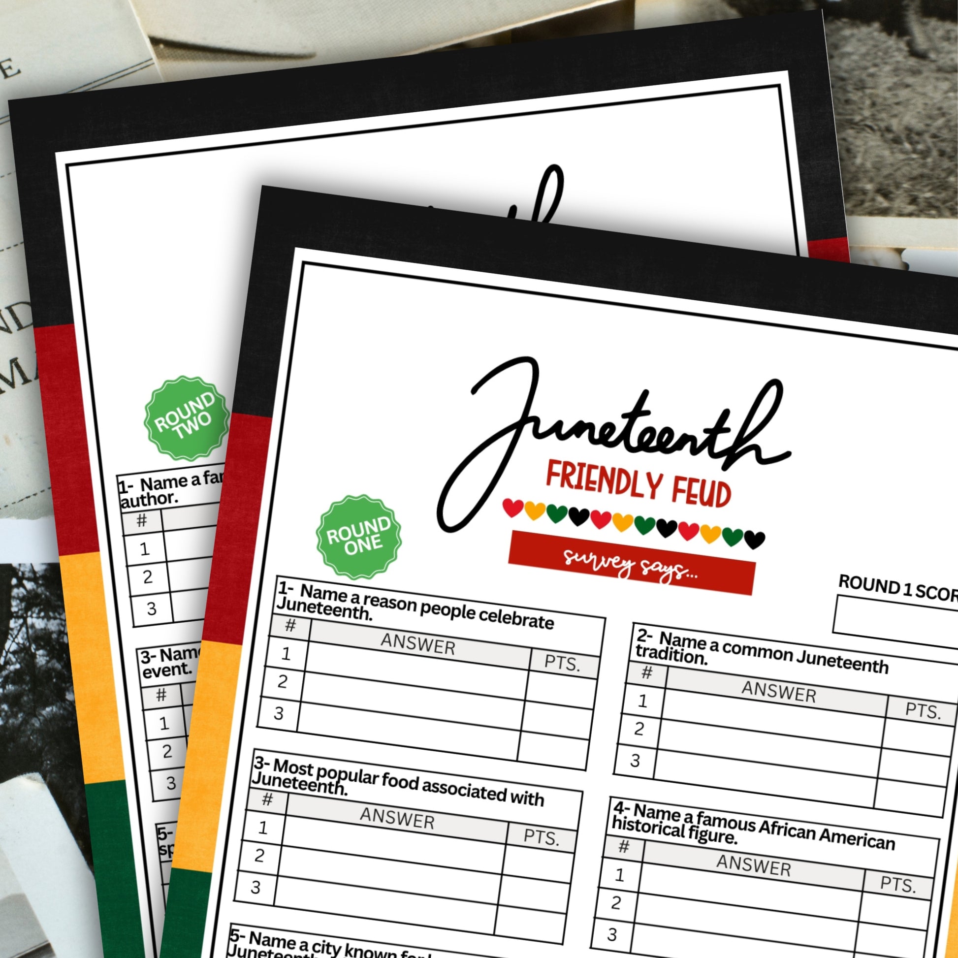 Juneteenth Feud Party Game For African American History And Black History Month Games For Seniors Adults Kids Whole Family June 19th BBQ