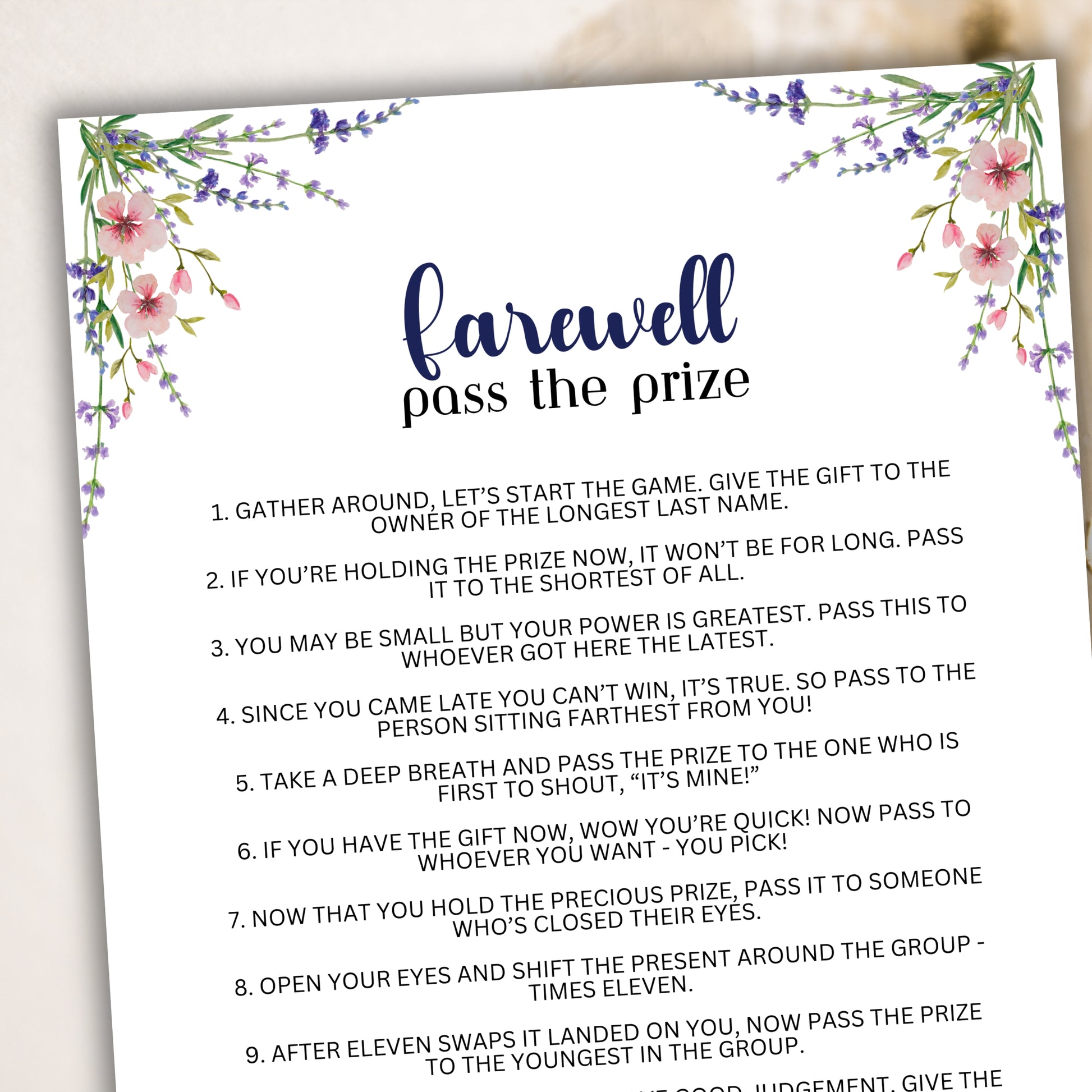 Are you sending a family member, friend, or other loved one off with sweet goodbyes and seeking a simple, cute, and fun activity for everybody to enjoy?  Whether you've got kids, teens, adults, and even seniors in your gathering or group, this fun Pass The Prize game from Party Prints Press is just what you need!  This game is a simple poem that you can read aloud to participants or print out a copy for each to read along! 