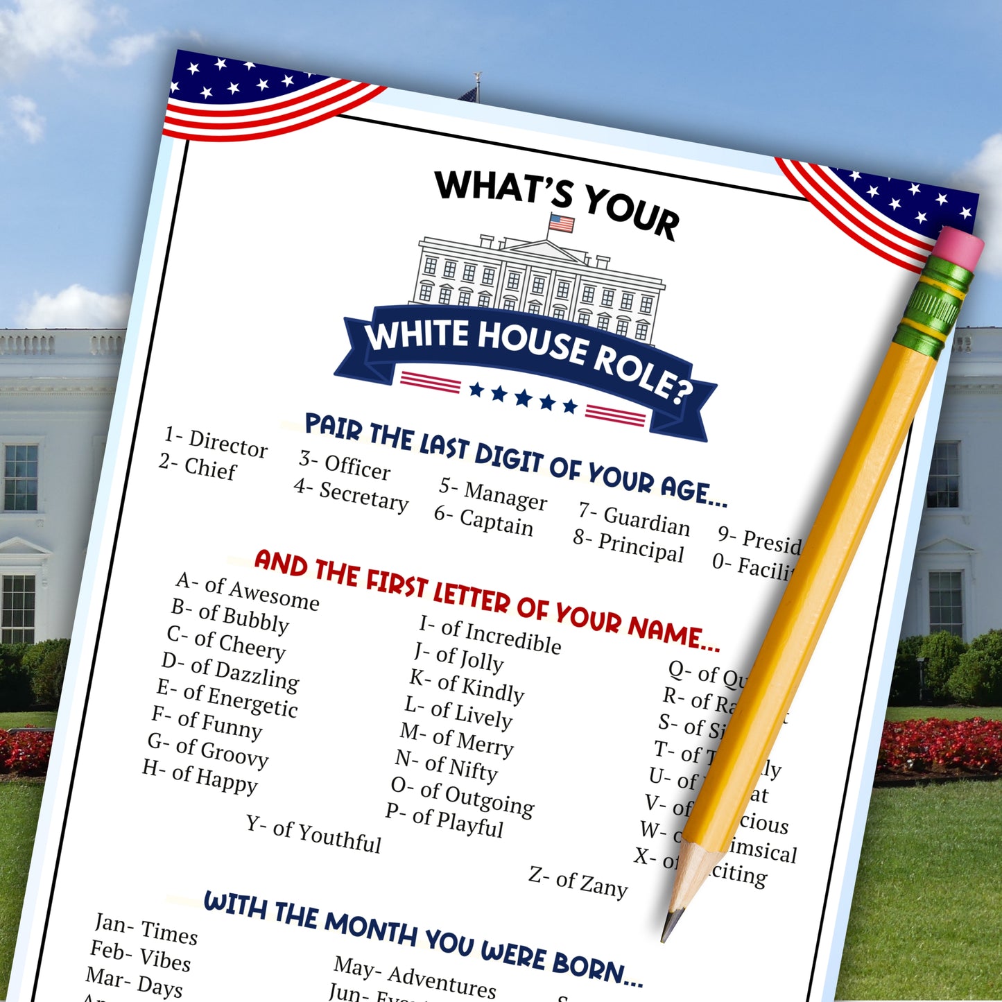 What's Your White House Job Title? (Name Tag Generator)