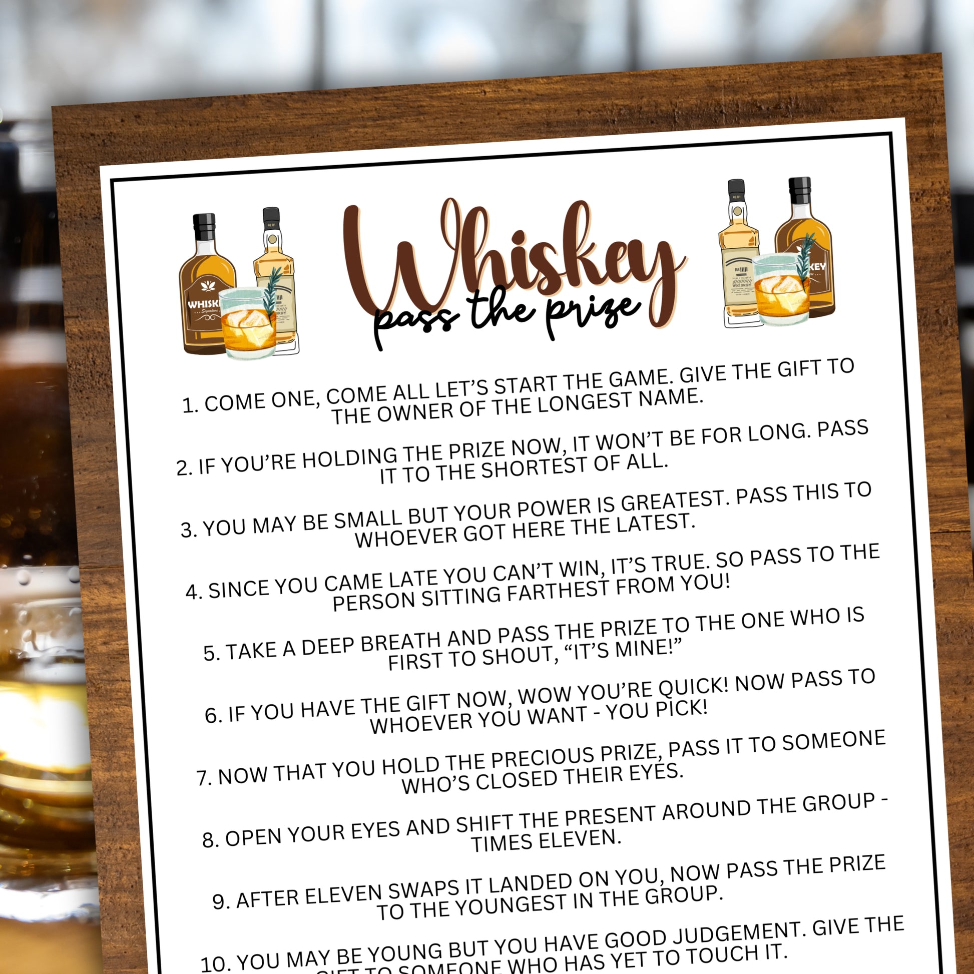 Are you seeking a fun and engaging activity to enjoy with friends at your upcoming alcohol-inspired event, dinner party, bachelor or bachelorette party or even just a pub crawl night on the town?   If you need a fun last-minute idea to add to your celebrations, this fun Pass The Prize game from Party Prints Press is just what you need! 