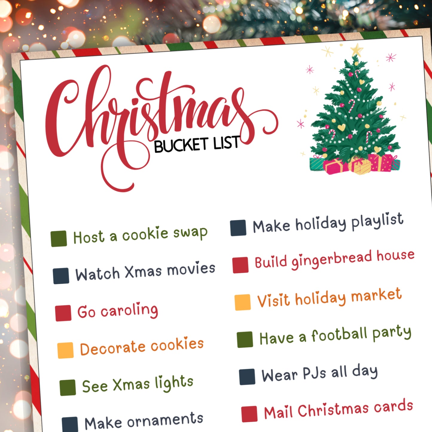 Christmas Bucket List Printable