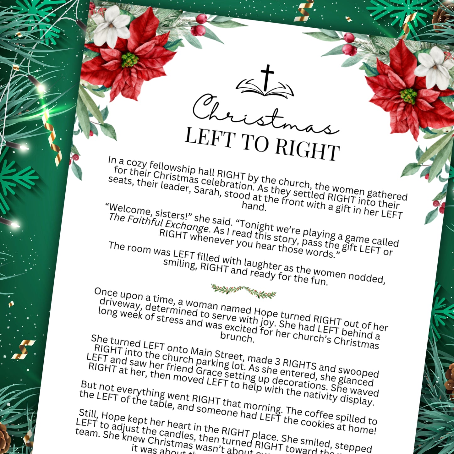 Women's Ministry Left Right Christmas Story Game