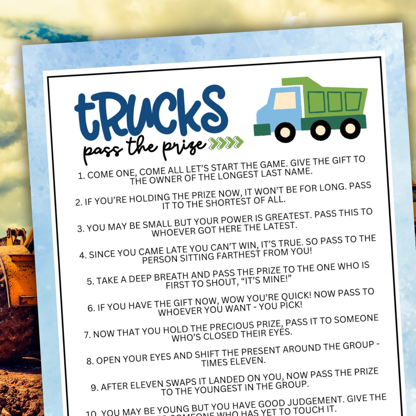 Trucks Pass the Prize