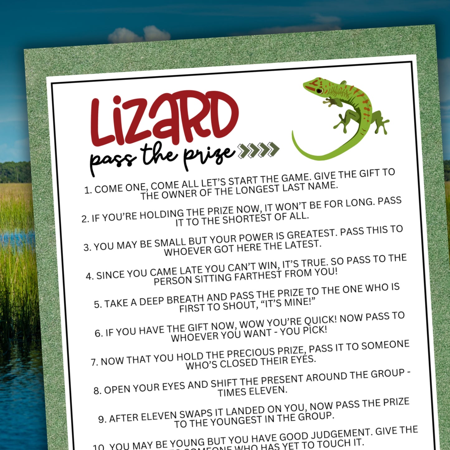 Lizards Pass the Prize