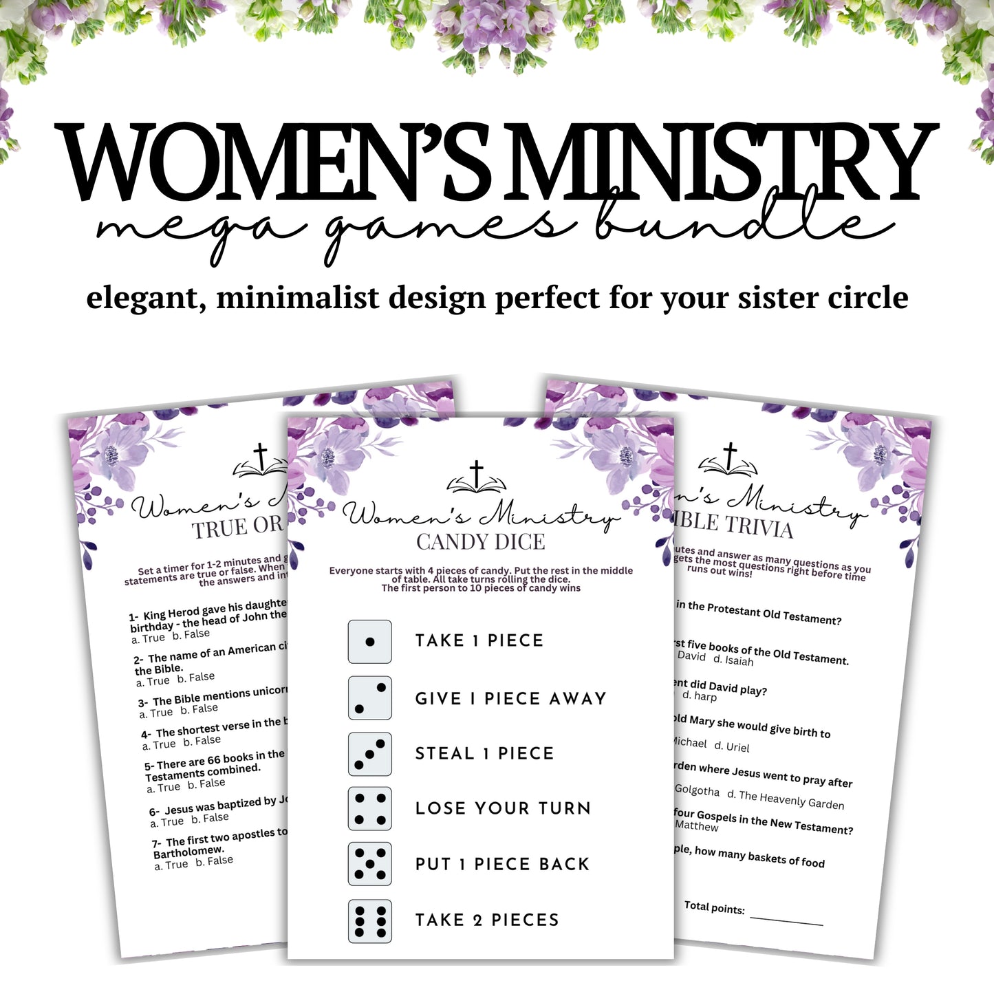 Purple Floral Women's Ministry MEGA Bundle
