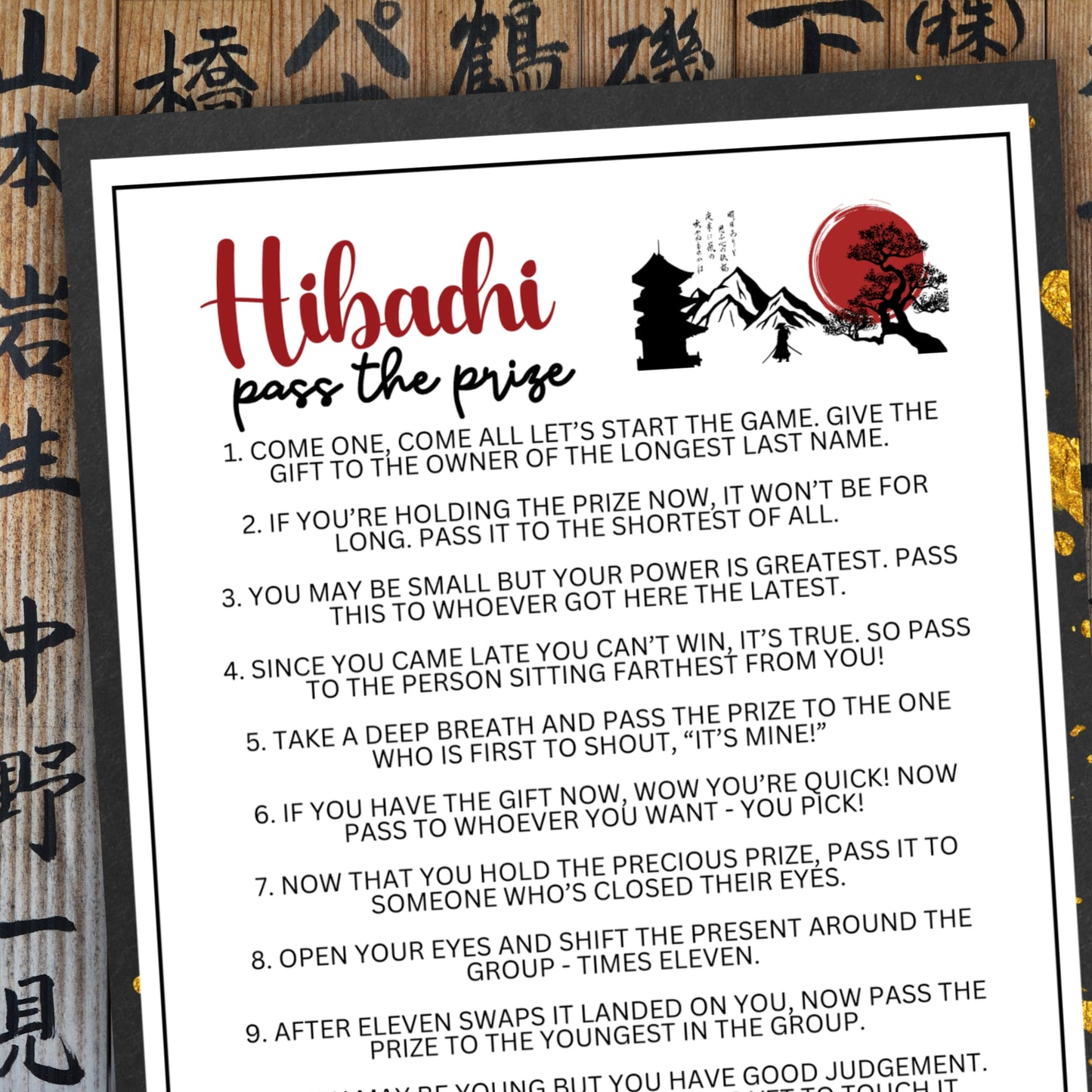 Hibachi Pass the Prize
