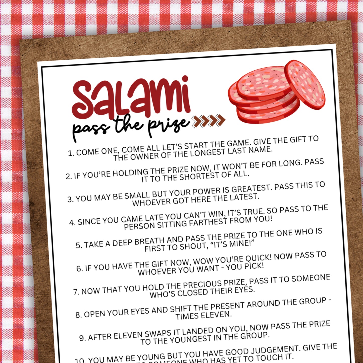 Salami Pass the Prize