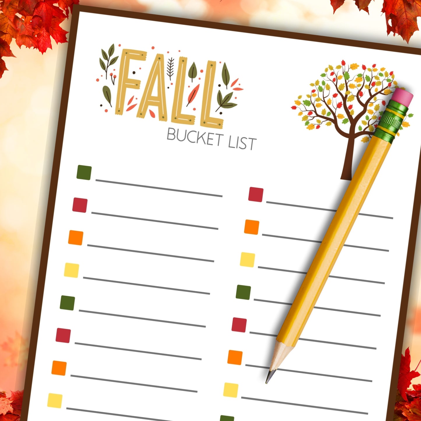 Fall Bucket List Printable