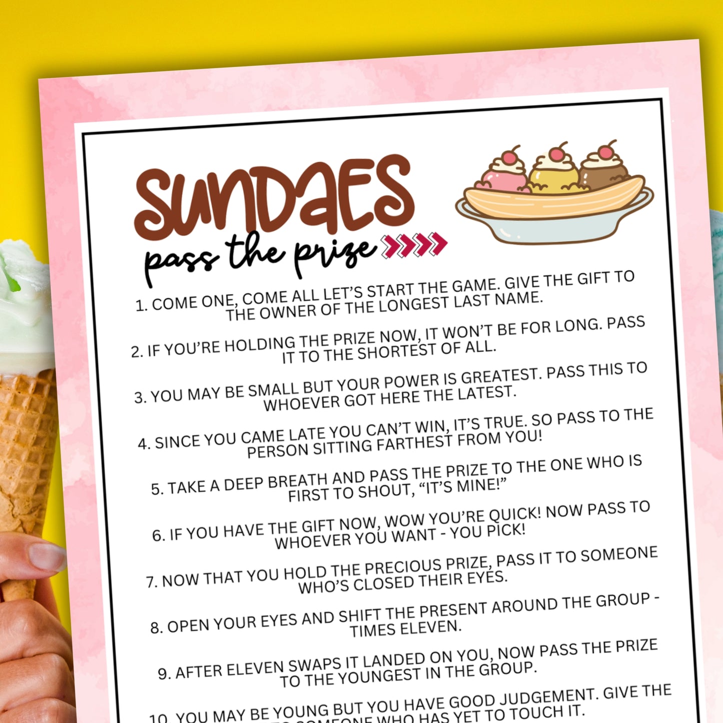 Sundaes Pass the Prize