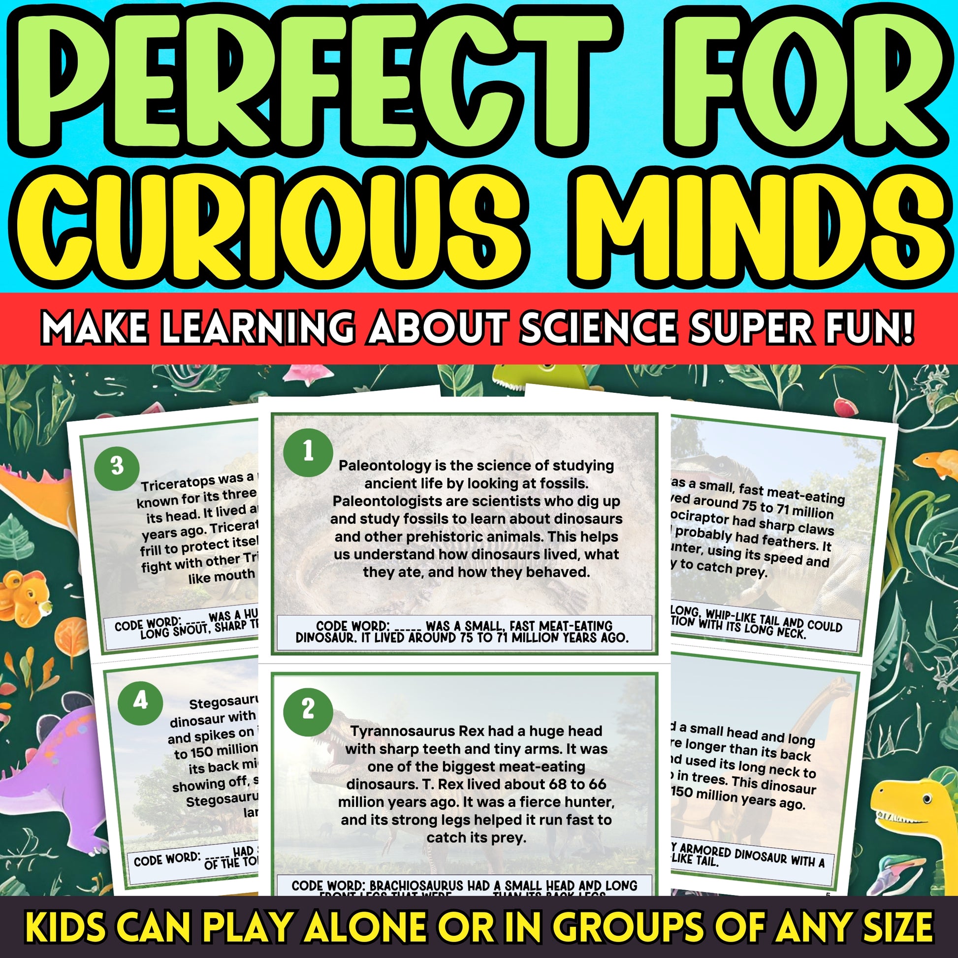 Are you looking for a fun and engaging activity for kids to learn about dinosaurs?  Embark on an exhilarating journey through the world of dinosaurs with this Dino Data Rescuers Quest, crafted with love for children aged 8 to 11!