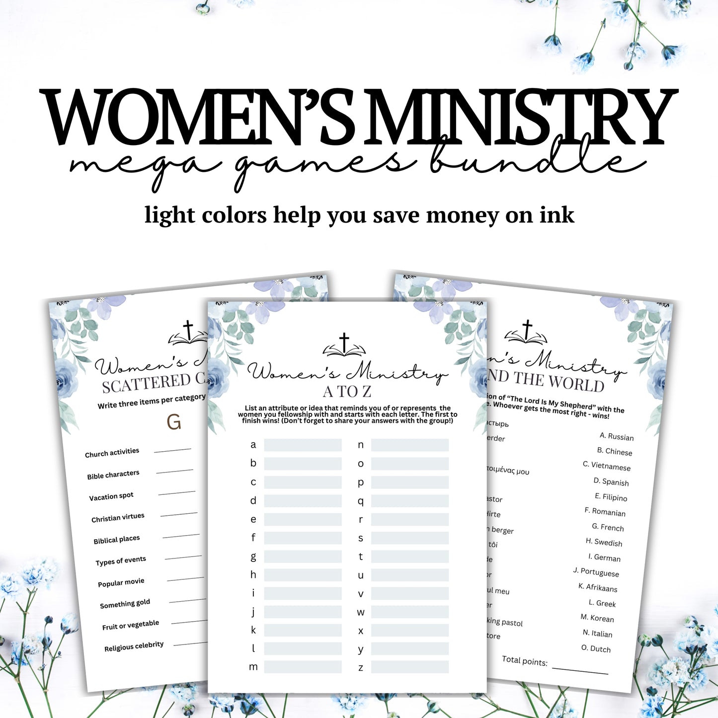 Blue Floral Women's Ministry MEGA Bundle