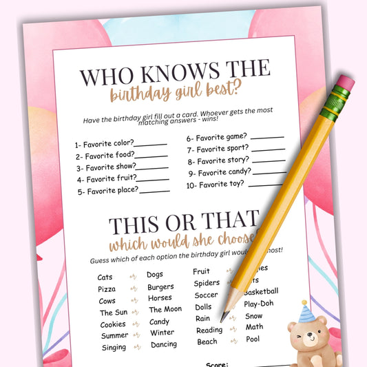 who knows the birthday girl best image