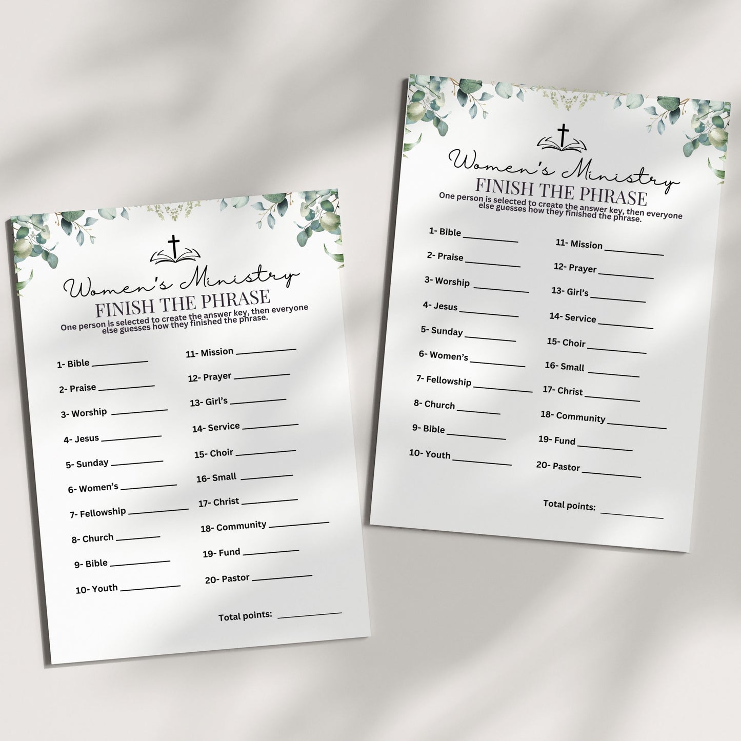Green Floral Women's Ministry Finish The Phrase
