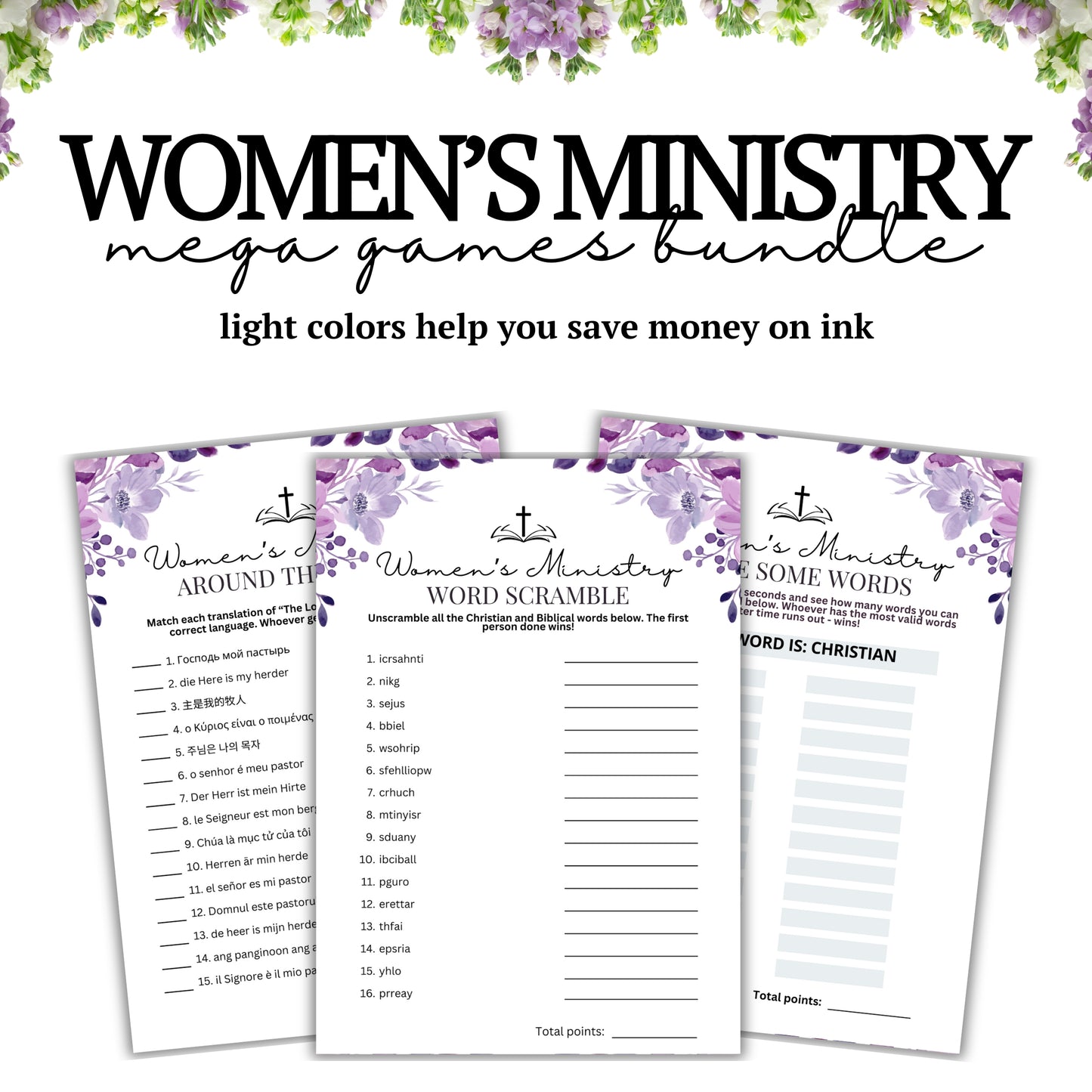 Purple Floral Women's Ministry MEGA Bundle