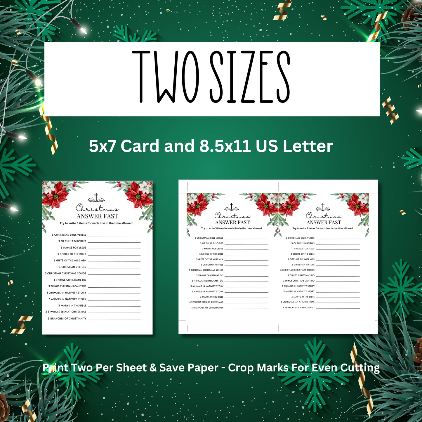 Women's Ministry Christmas Answer Fast Game