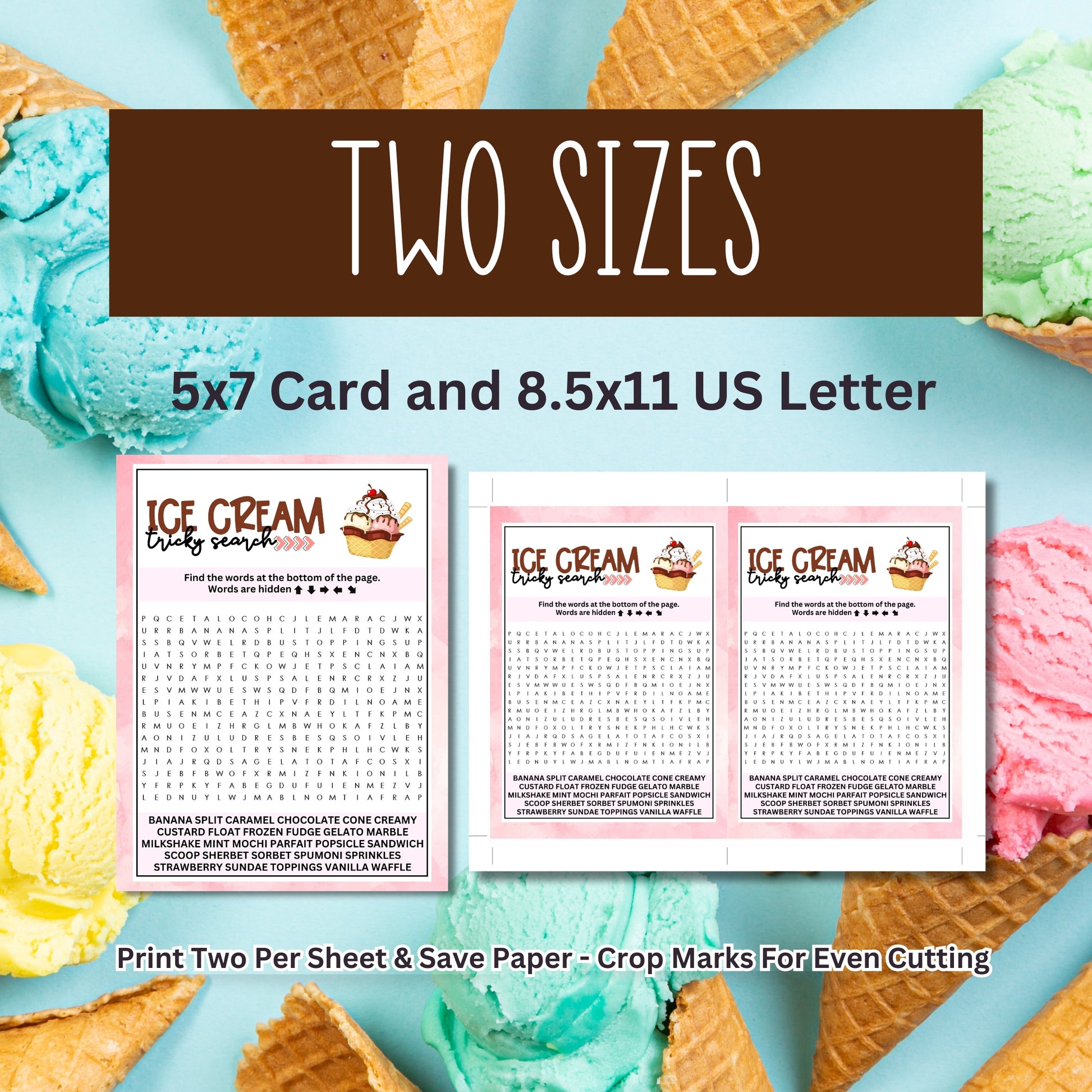 national ice cream month summer party games word search
