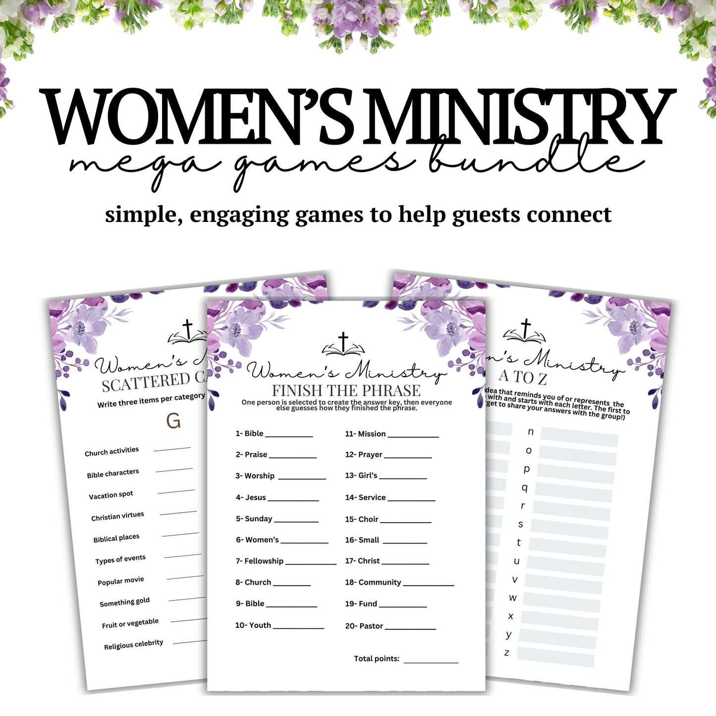 Purple Floral Women's Ministry MEGA Bundle
