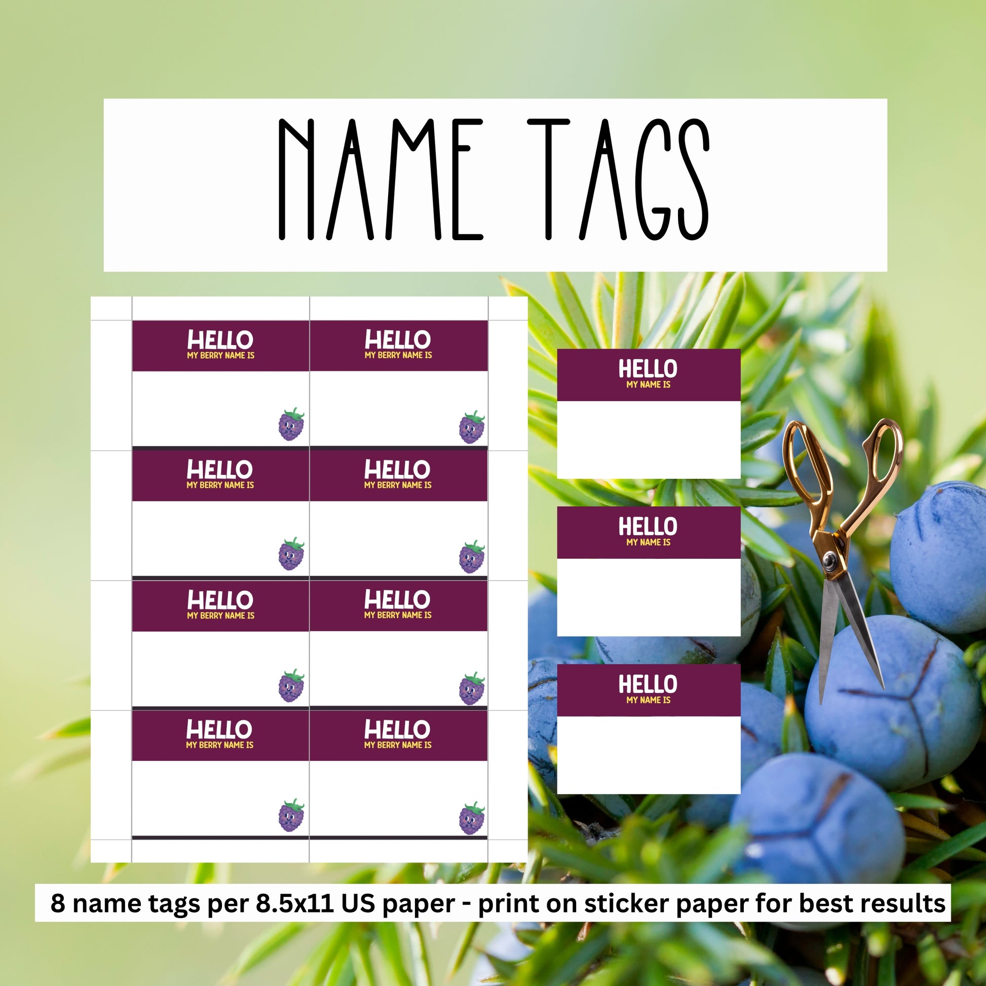 Whether you're celebrating your little one's berry 1st birthday party, hosting a baby shower, or need a cute and fun icebreaker party game to bring people together, this "What's Your Berry Name" printable game from Party Prints Press is just what you need!