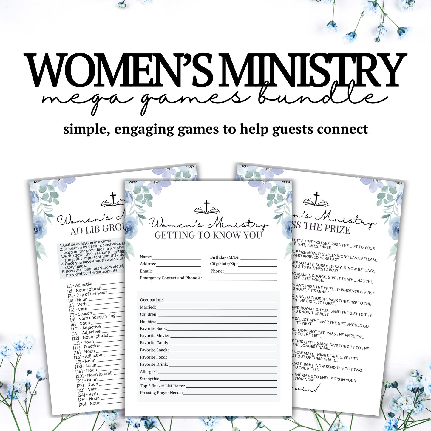 Blue Floral Women's Ministry MEGA Bundle