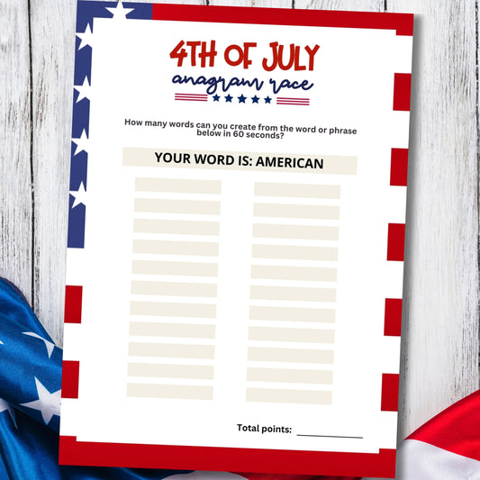 4th of July Anagram Race