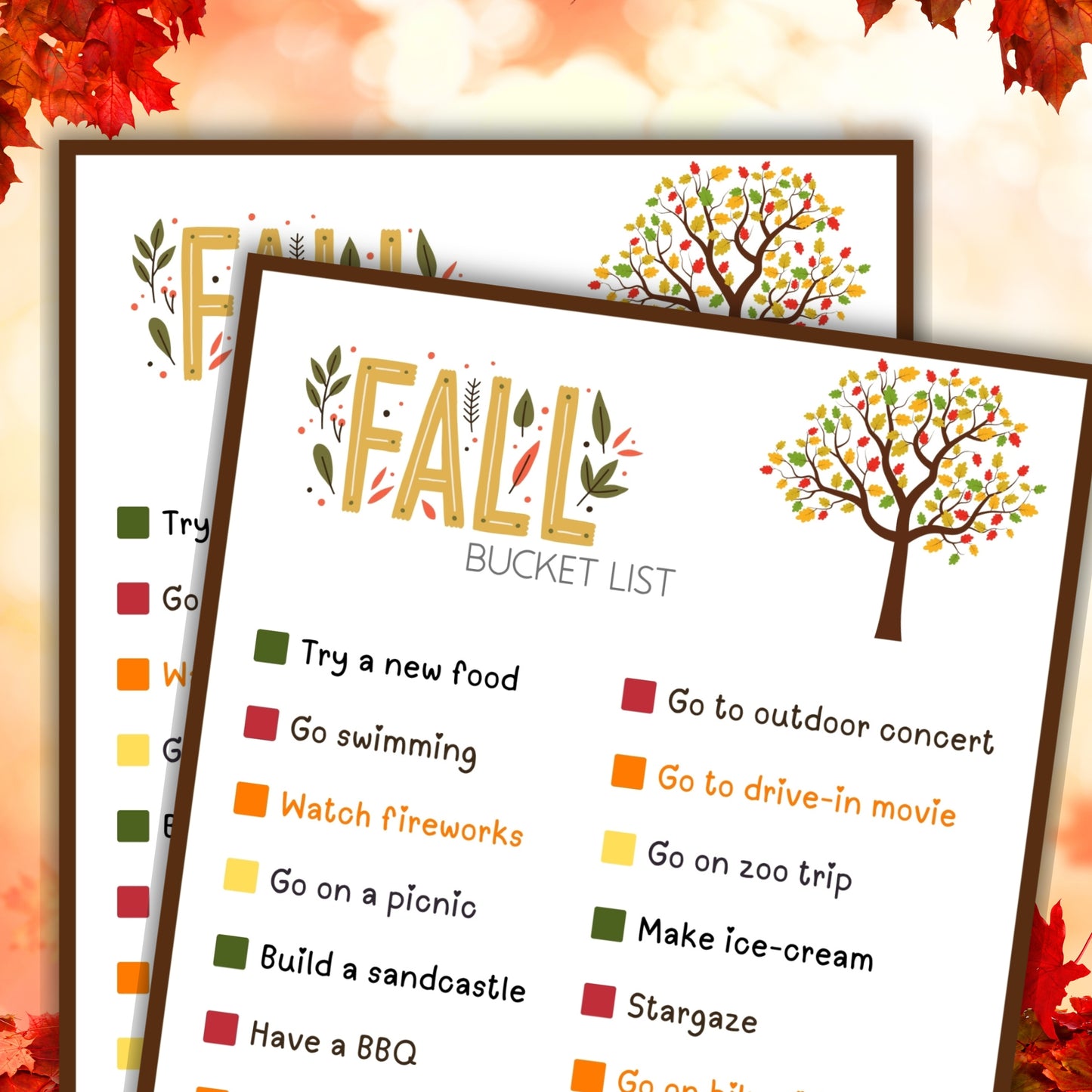 Fall Bucket List Printable