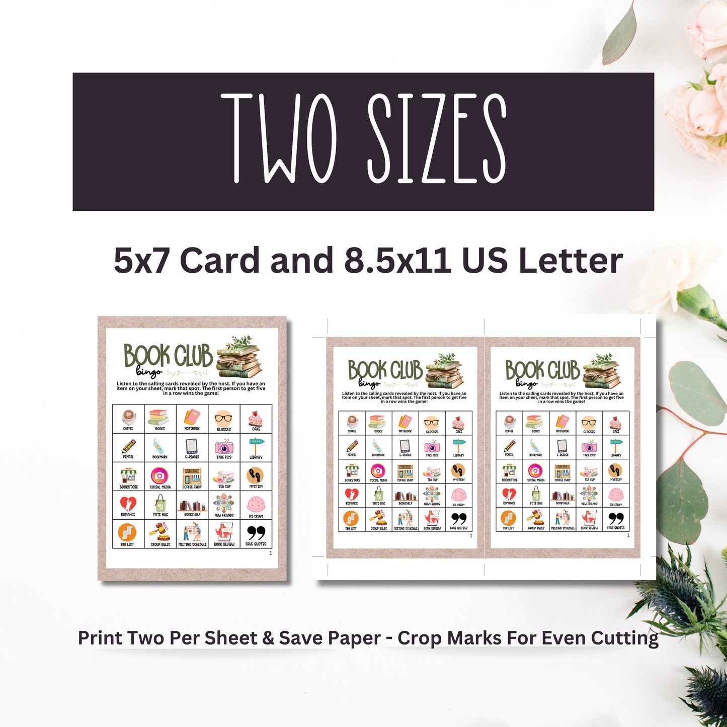 book club meeting bingo 20 cards