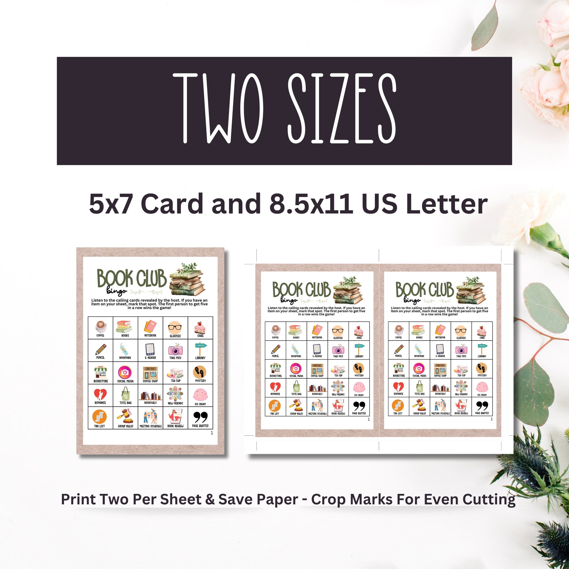 book club meeting bingo 20 cards