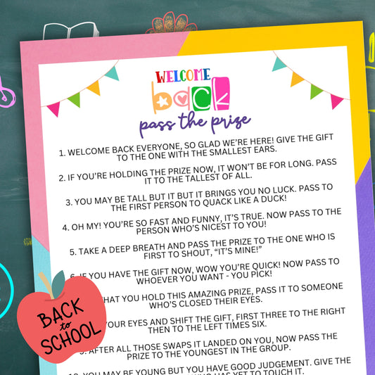 Back To School Pass The Prize