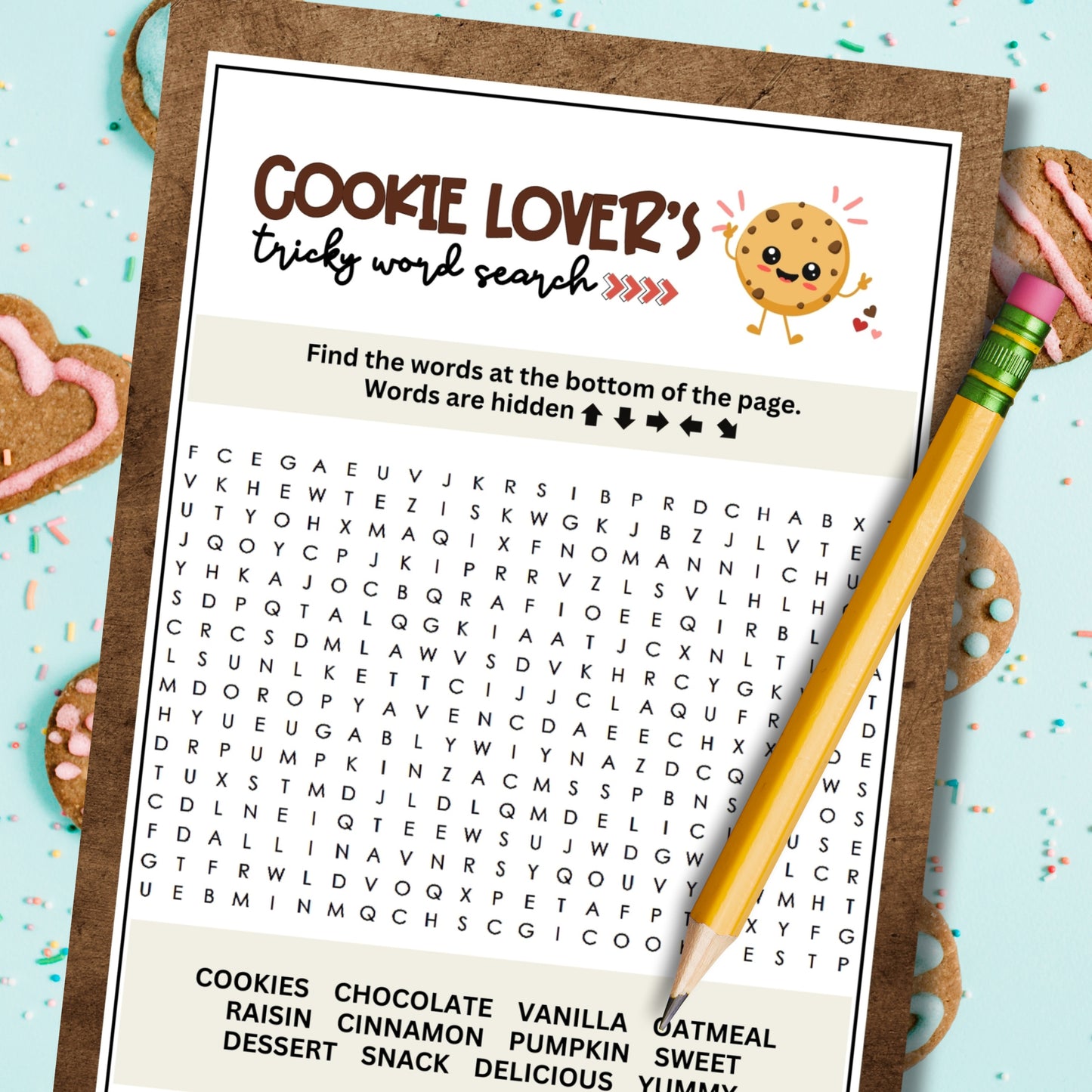 cookies lovers word search hard for adults