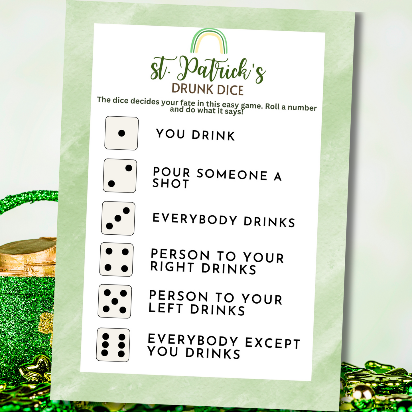 st patricks day drunk dice