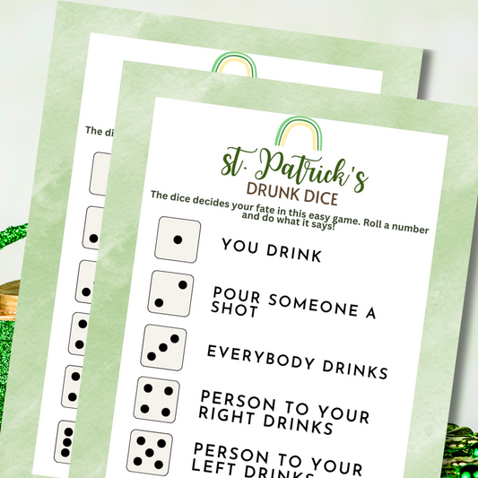 st patricks day drunk dice